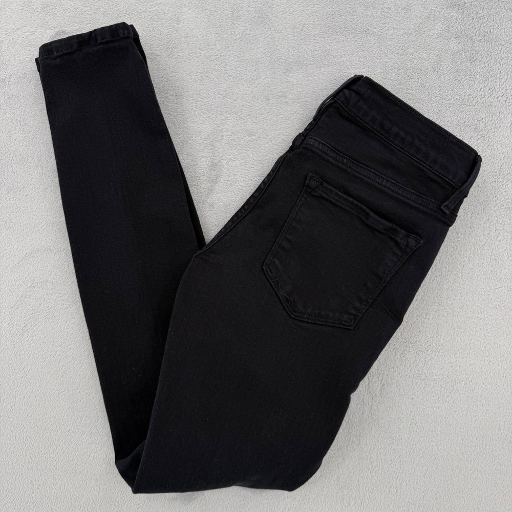 FRAME Denim Le Skinny de‎ Jeanne Black Distressed Ripped Jeans Size 25